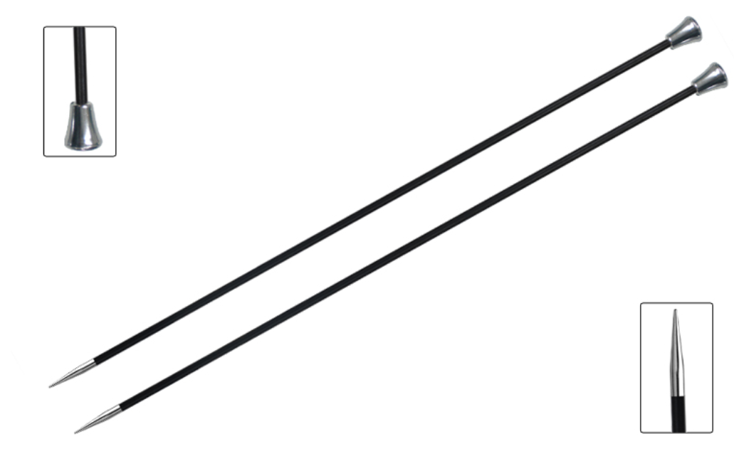 Karbonz Single Pointed Knitting Needles - 25cm long